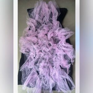 Black Dress with Pink Tulle Accents